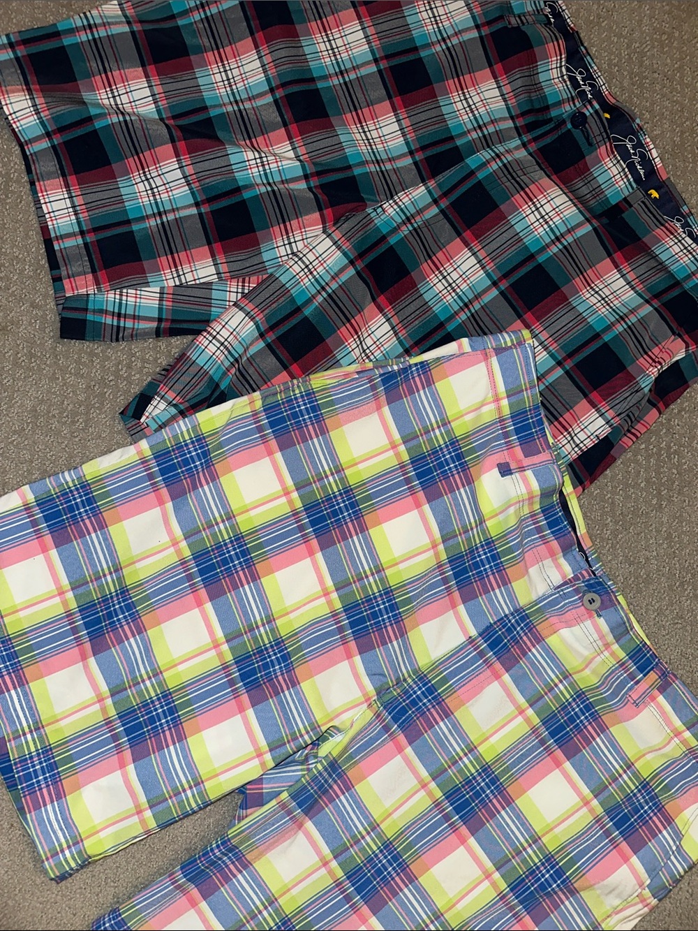 Like new! (2) Jack Nicklaus Golf Plaid Shorts - Multicolor